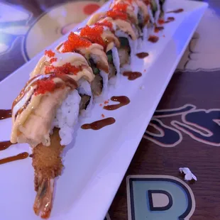 Sunny mama topped with salmon