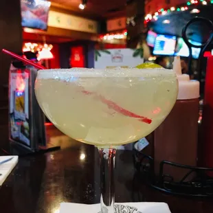 a margarita in a coupe glass