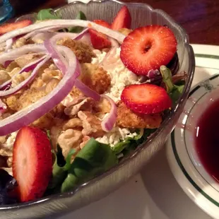 Feta-Berry Blast Salad with Berry-Pomegranate dressing