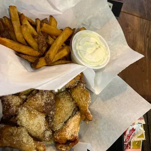 Garlic parmesan wings, bone in