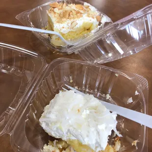Banana cream and coconut cream, both delicious!