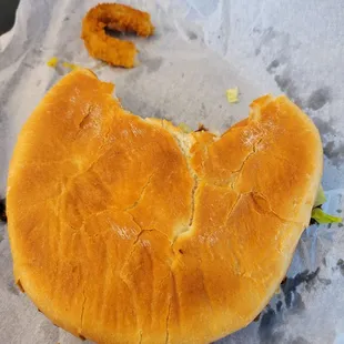 This massive burger is literally the size of my face! I felt like a toddler eating this thing!