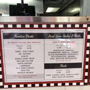 Love that they have Coke, shakes, and floats also.