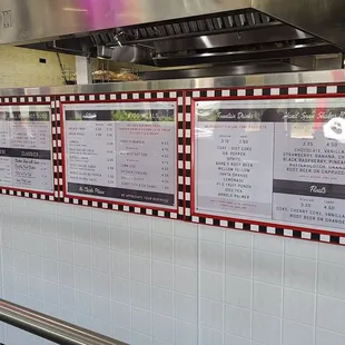 menus on the wall
