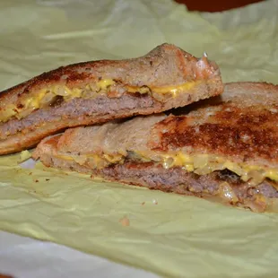Patty Melt with grilled onions