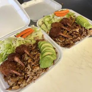 Chicken and Shrimp Teriyaki with Avocado!