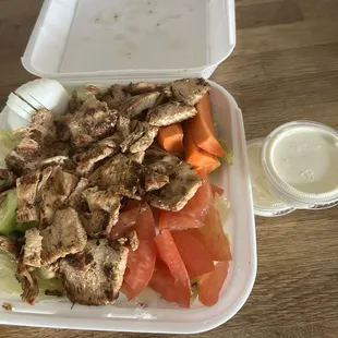 Grilled chicken salad.  Was OK. Rather drive to Tams
