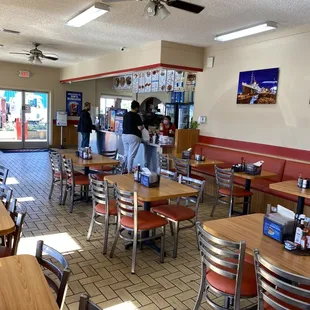 the dining area of the restaurant