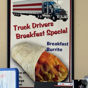 Truck Drivers Breakfast Burrito