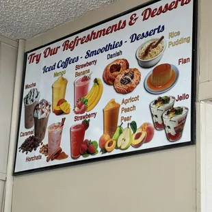 Refreshments &amp; Desserts Menu