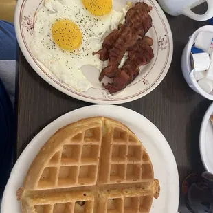 Belgian waffle breakfast