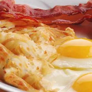 eggs, hash browns and sausage