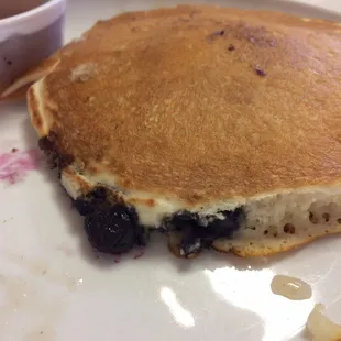 One of my three blueberry pancakes, I ate  the other two before remembering to take a picture!