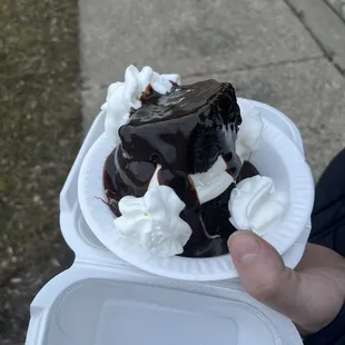 a piece of chocolate cake