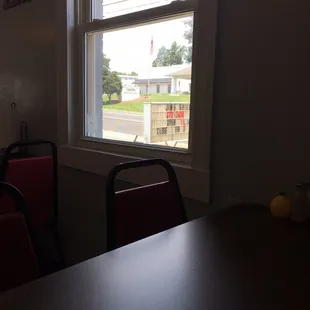 View of funeral parlor from my table