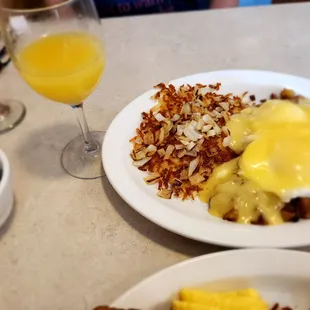Irish Eggs Benny and mimosa
