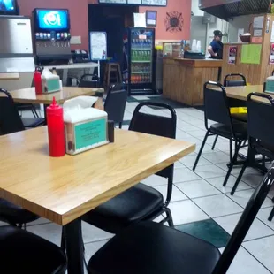 From the corner table.