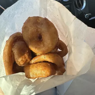 donuts in a paper bag
