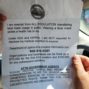 Covid 19 mask exemption ordinance