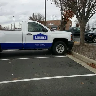 a truck parked in a parking lot