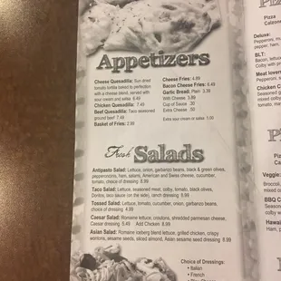 Full menu!