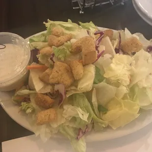 Side salad with ranch