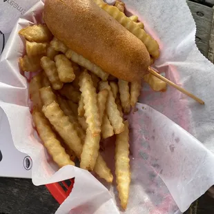 Kids meal- corn dog and fries