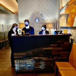 the front desk of the restaurant