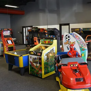 a variety of arcade games