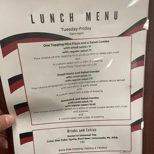 lunch menu