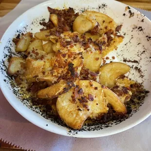 Loaded curly fries. Tasty.