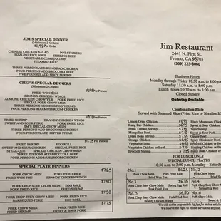 Jim's Menu Pt.1