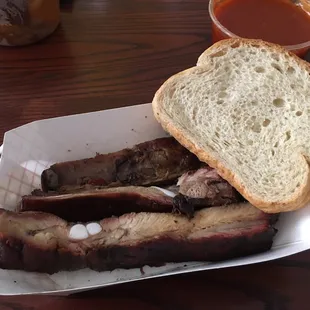 Rib sandwich.