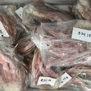 We sell a lot of Crab legs and Shrimp