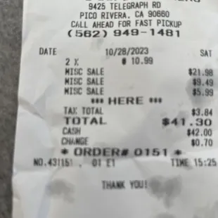The receipt