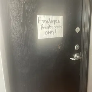 Restroom #1 sign