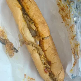 Chicken Cheesesteak . They don&apos;t photograph well but they are oh so yummy!