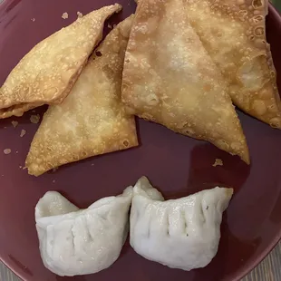 Crab Rangoon (amazing!) &amp; Pot Stickers