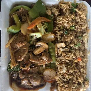 Szechwan Beef with fried rice