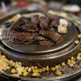 a variety of food items on a table