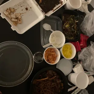 a table full of food