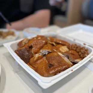 a plate of food on a table