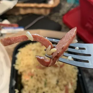 The Bologna fried and served in my House Fried Rice from Jin  House