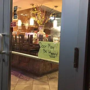 This door is soo heavy, I ran in place for 10 seconds before it even budged! Not kidding!