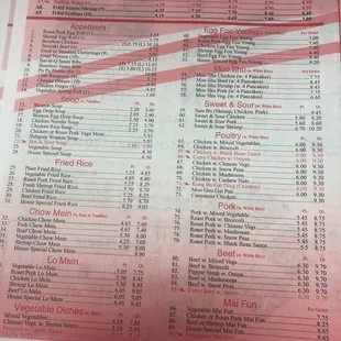 the menu