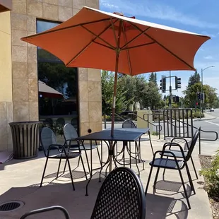 tables and chairs outside a restaurant