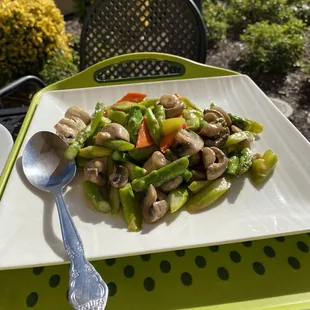 Asparagus mushroom stir fry not on menu they make anything you want!!!