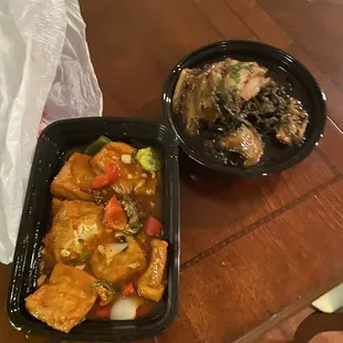 Not on menu sweet sour tofu and pork belly with preserved vegetable. Veg not as salty as tianjin veg