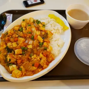 Rice with Kimchi/Tofu + Miso Soup