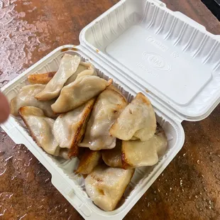 plings in a styrofoam container